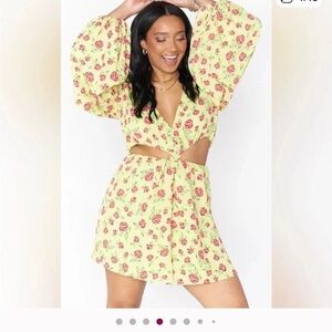 Show Me Your MuMu Christina dress, Lime and Pink Floral Dress